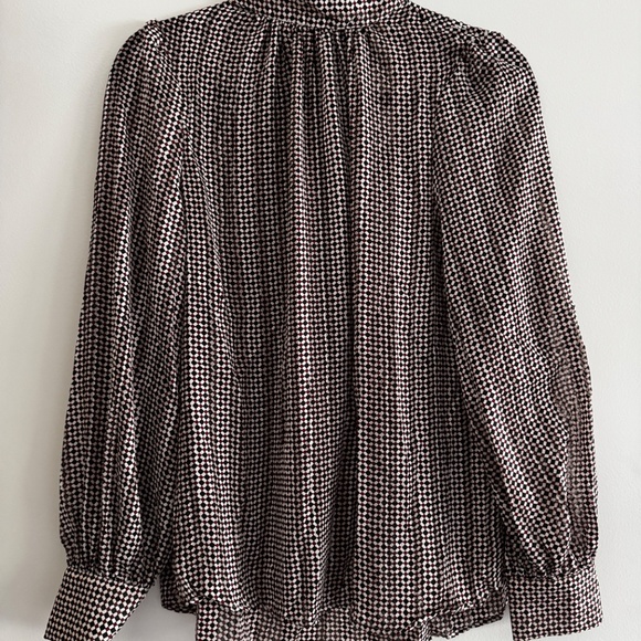 H&M Geometric Checkered High-Neck Satin Blouse – Size S (NWT) - Picture 2 of 9